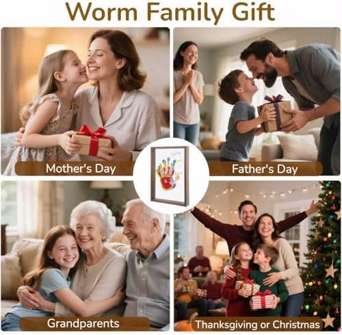 Family Handprint Frame Kit with 12 Colors Pens