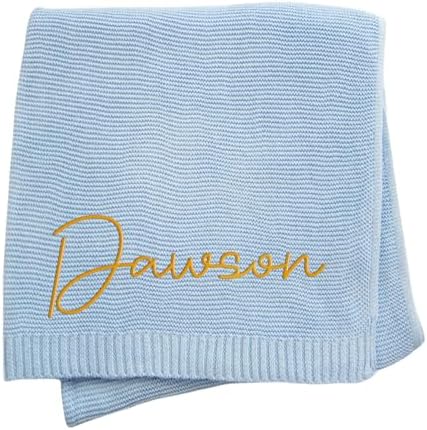 Custom Baby Blanket with Name - Personalized 30x40in Soft Knit Blanket