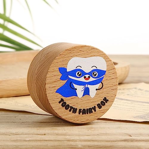 LUTER Wooden Tooth Fairy Box for Boys