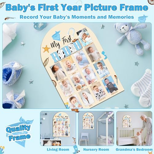 R HORSE Baby 1st Birthday 3D Cowboy Photo Board 12-Month Milestone Frame