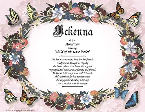 Personalized Butterfly Keepsake Print Frame 85x11