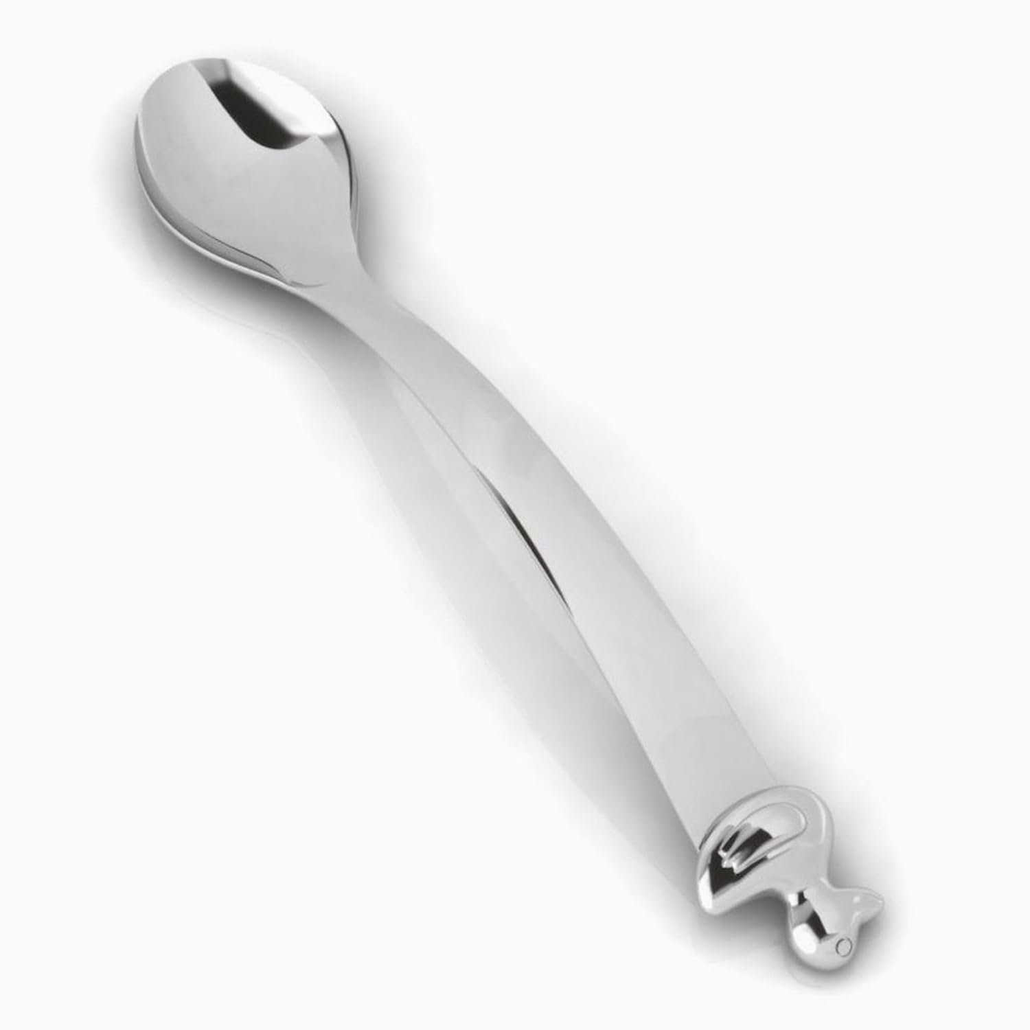 Sterling Silver Duck Baby Feeding Spoon - Engraved Gift with Box