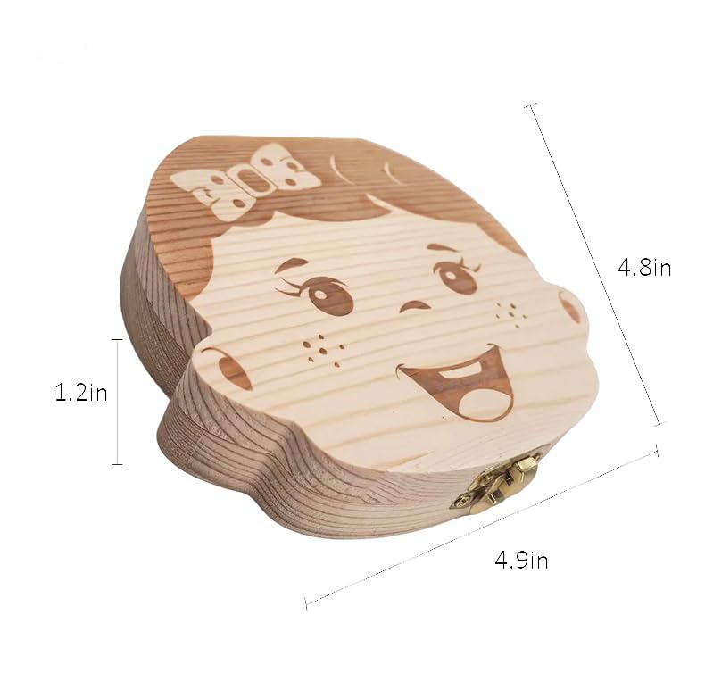 PAMBO Baby Tooth Box Keepsake for Girls 1