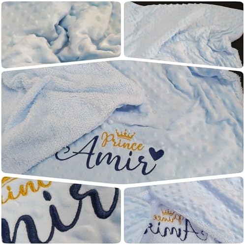 Personalized Baby Blanket for Boys with Name - Ultra Soft Minky Fleece