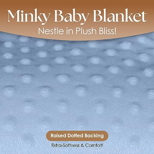 Personalized Newborn Swaddle Blanket with Name Date - Blue 40x27