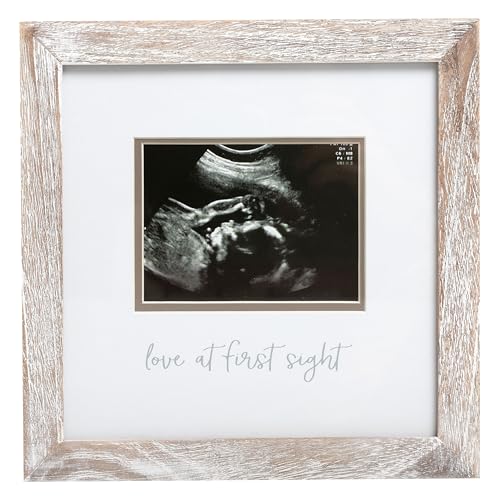 Pearhead Love at First Sight Sonogram Frame 4x3 Photo Insert Rustic
