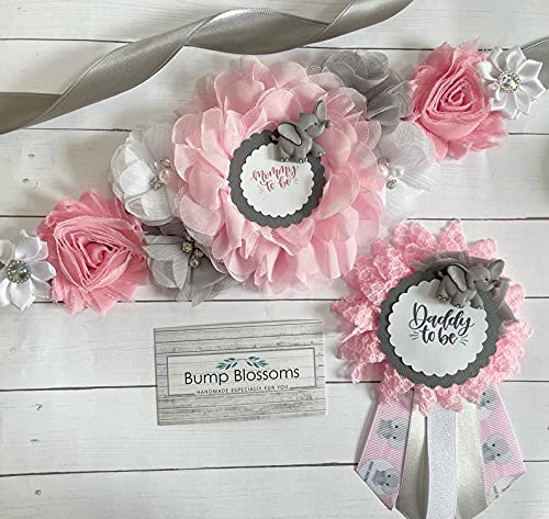 Pink Elephant Mom to Be Maternity Sash