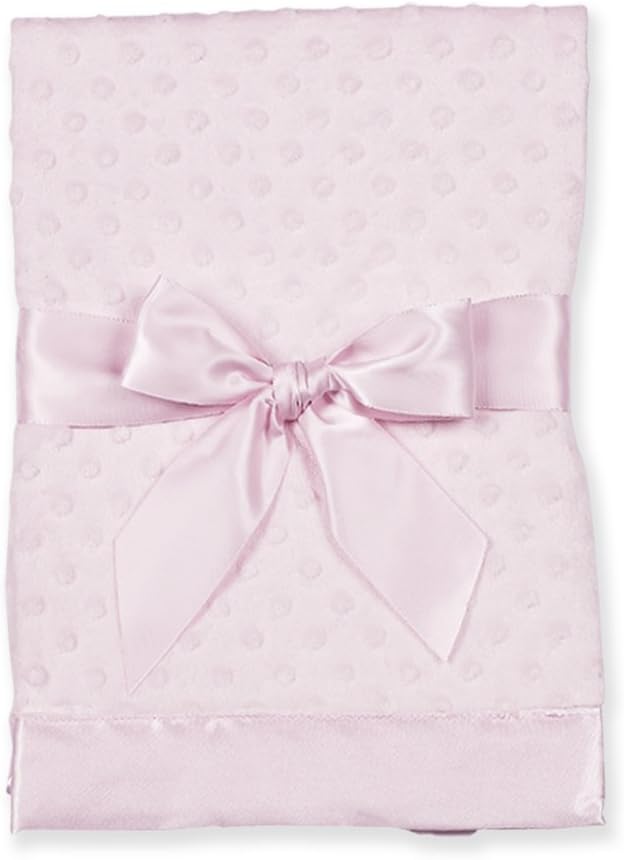 Bearington Collection Pink Satin Baby Lovey Blanket