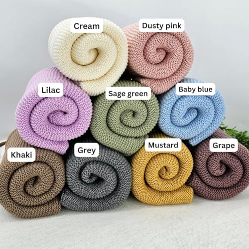 LOVELYPOD Personalized Knit Baby Blanket with Name