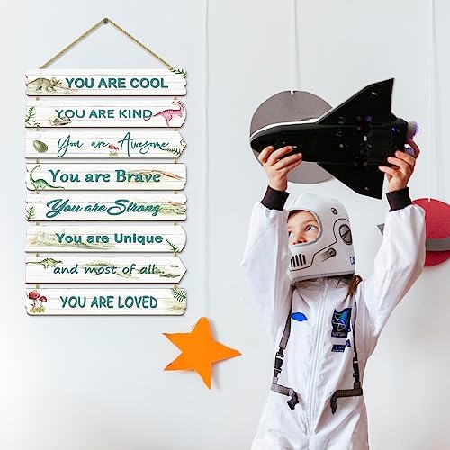 Boys Room Dinosaur Wall Decor with Inspirational Sayings