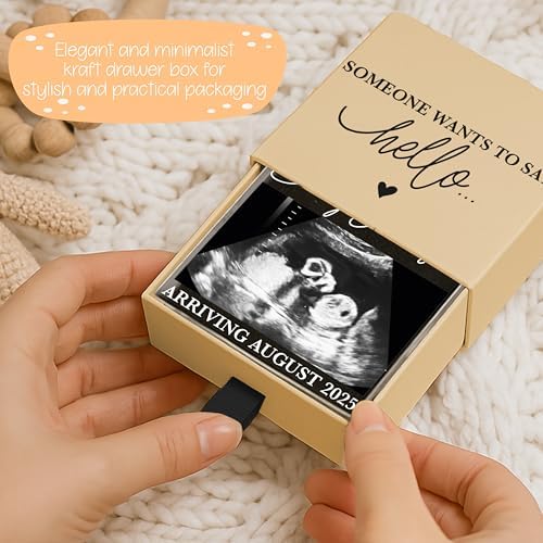 Personalized Pregnancy Keepsake Drawer Box with Ultrasound Frame