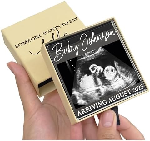 Personalized Pregnancy Keepsake Drawer Box with Ultrasound Frame