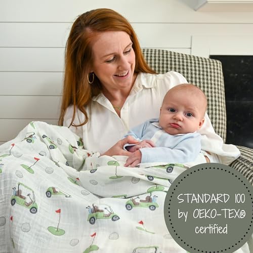 LollyBanks Golf Print Swaddle Blanket - 47x47 Inches