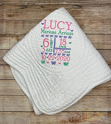Personalized Baby Quilt for Newborn Girls