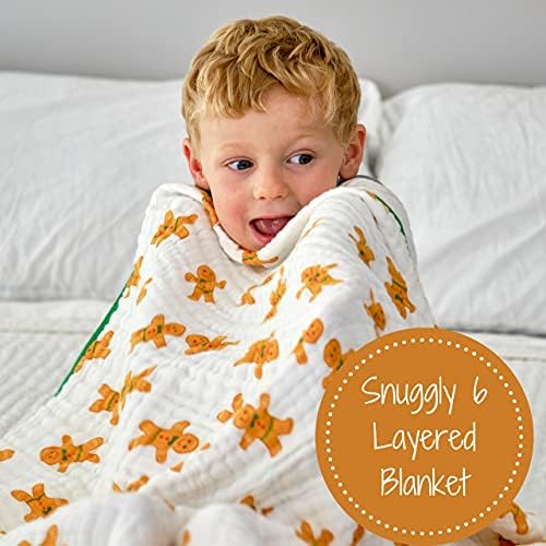 LollyBanks Muslin Blanket with Gingerbread Man Print