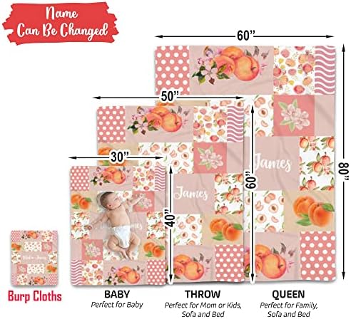 Custom Fruit Baby Blanket with Polka Dots