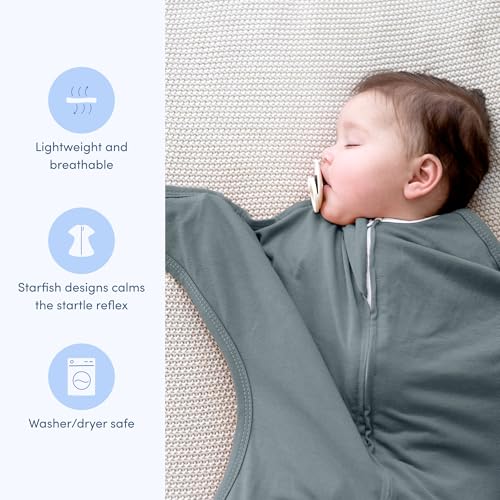 SleepingBaby Zipadee-Zip Transition Swaddle - Classic Grey Small 4-8 Months