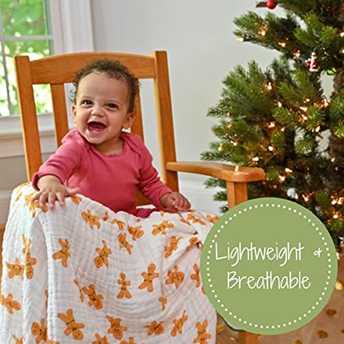 LollyBanks Muslin Blanket with Gingerbread Man Print