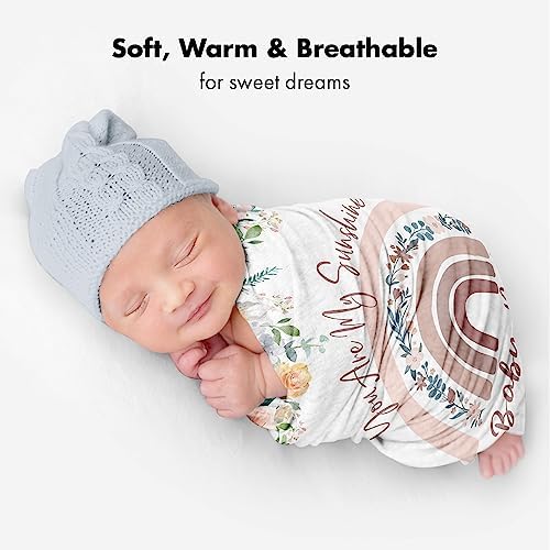 Personalized Rainbow Baby Blanket You Are My Sunshine 1
