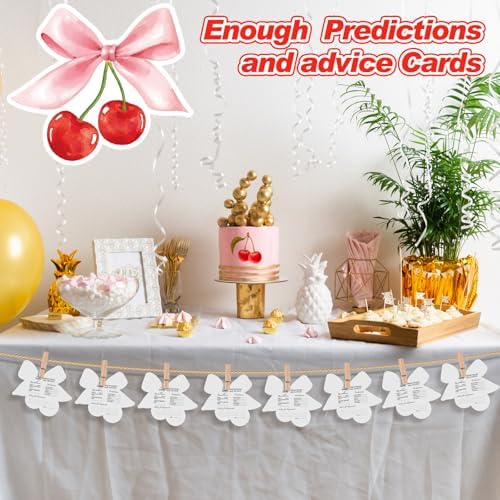 RattanView 50 Pcs Baby Shower Prediction Cards with Wooden Box