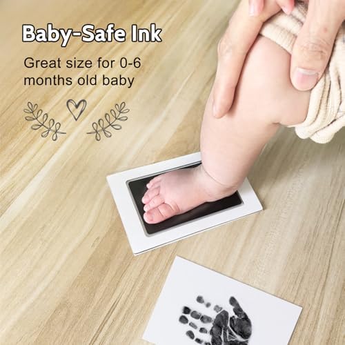 Baby Handprint Frame with Inkless Stamps Blue