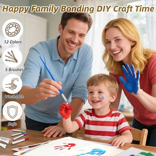 Family Handprint Frame Kit with 12 Colors Pens