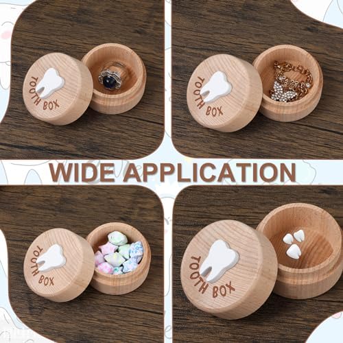 ZEYIYER 2PCS Tooth Fairy Wooden Holder Box