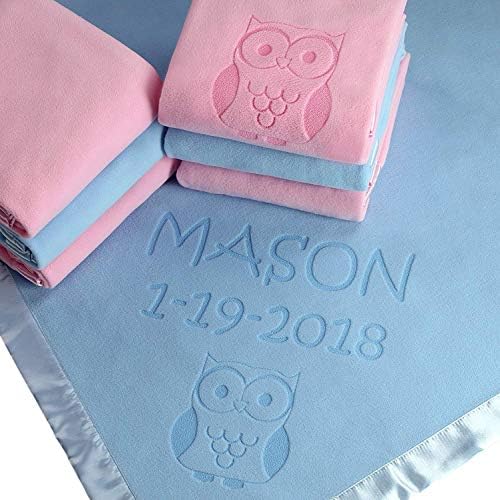 Custom Catch Personalized Owl Baby Blanket for Boy