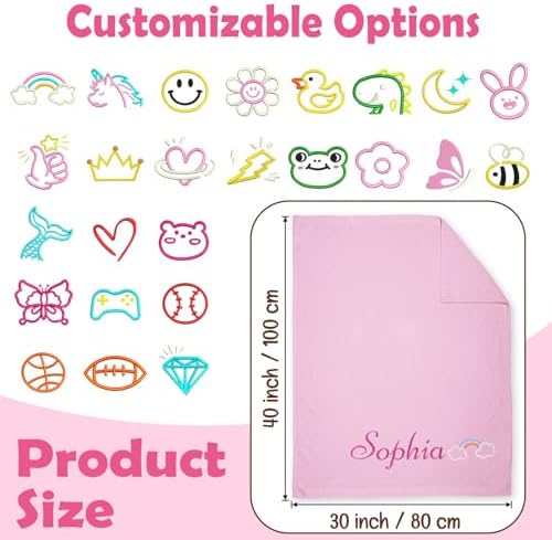 Baosity Personalized Baby Blanket with Name and Pattern