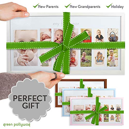 Green Pollywog 12-Month Photo Frame with Mat