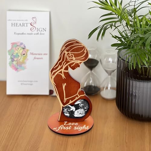 Hearts Sign Baby Ultrasound Photo Frame - Brown 1