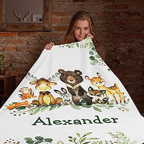 Personalized Baby Blanket with Name and Animals 1