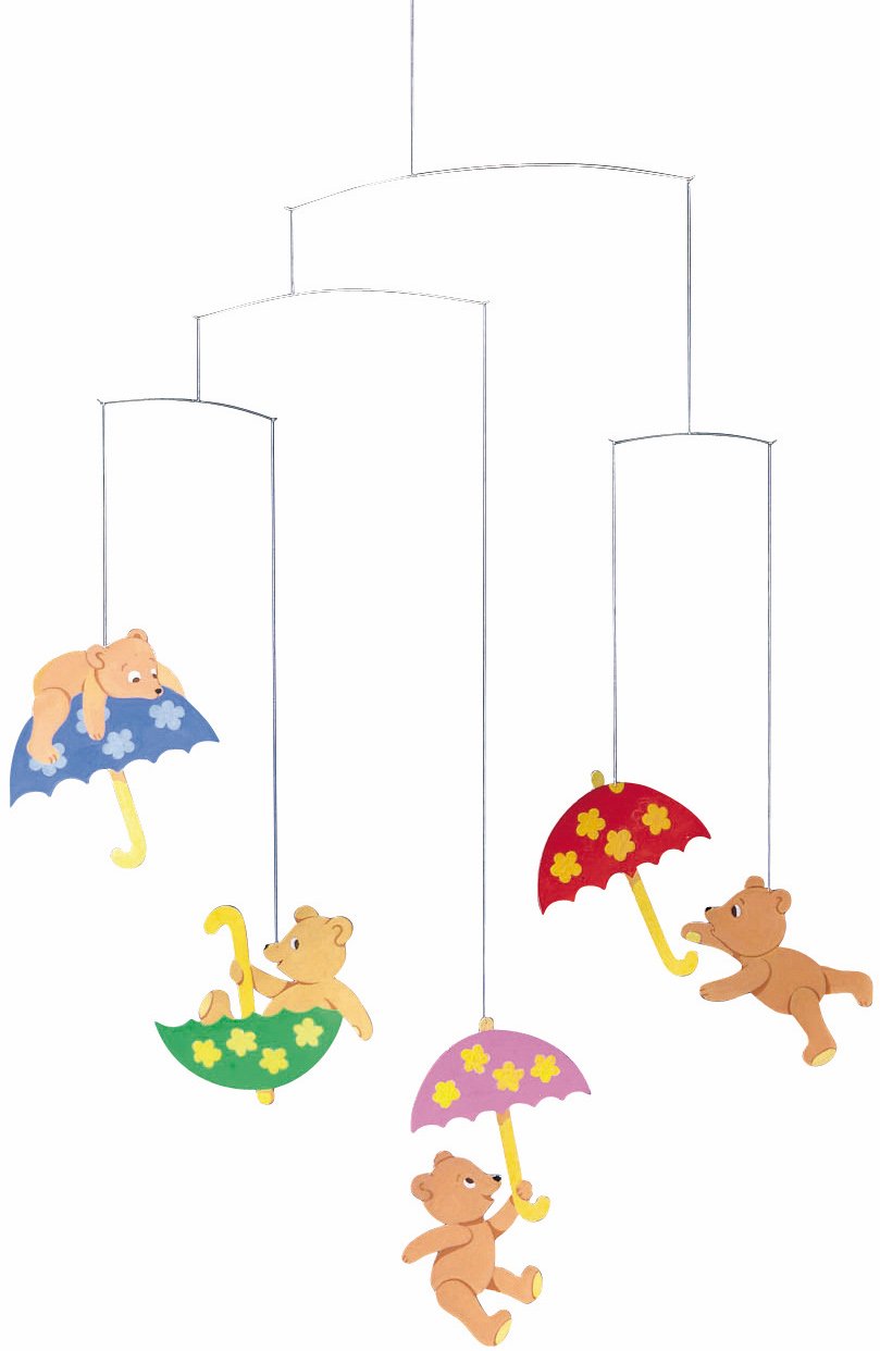 Hugging Bears Hanging Mobile - 20 Inches - Handmade in Denmark