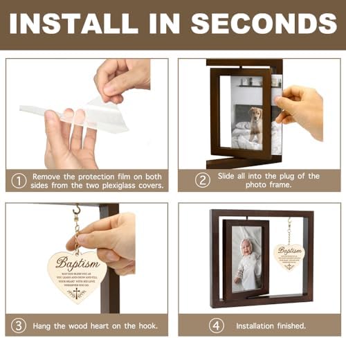 Baby Baptism Keepsake Photo Frame - Christening Gift for Boys Girls