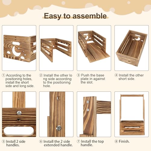 TAEYONK Wooden Baby Shower Crate with Hanger Rack and Handle
