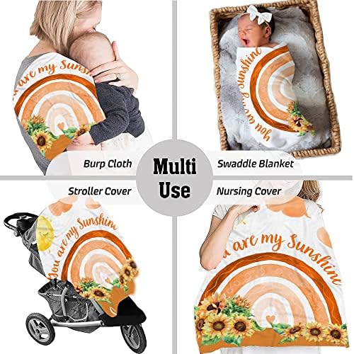 Personalized Sun and Clouds Baby Blanket - You are My Sunshine
