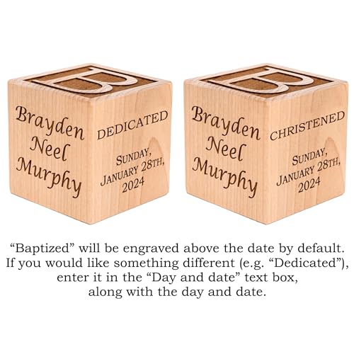 Personalized Baby Baptism Wood Block 25 Size