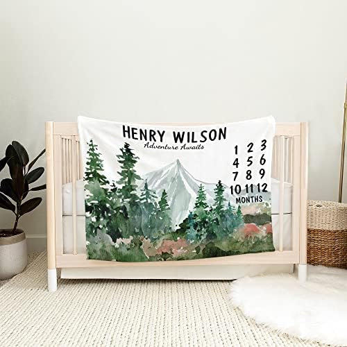 Personalized Forest Baby Blanket with Custom Name