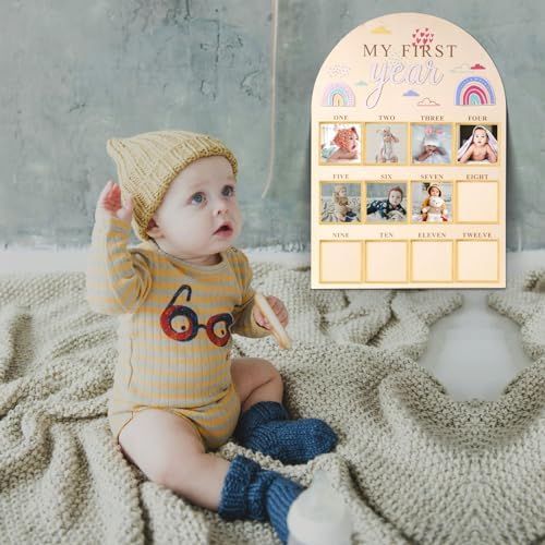 lasuroa Newborn Monthly Photo Frame 12 Months Baby Growth Board