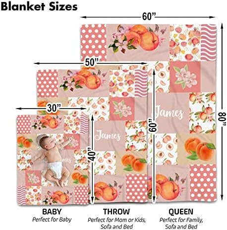 Custom Fruit Baby Blanket with Polka Dots