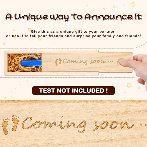 Qunclay Pregnancy Test Keepsake Box with Raffia Ribbon 1
