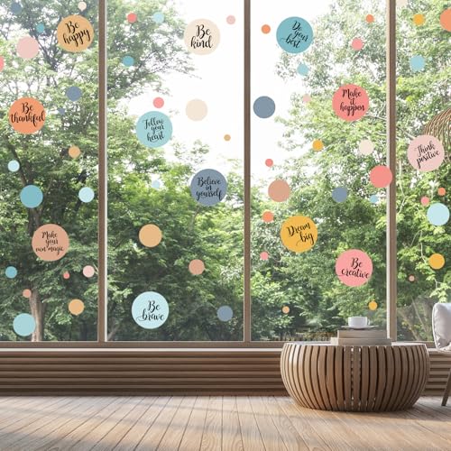 TaoBary 288 Pcs Polka Dot Wall Sticker with Motivational Quotes