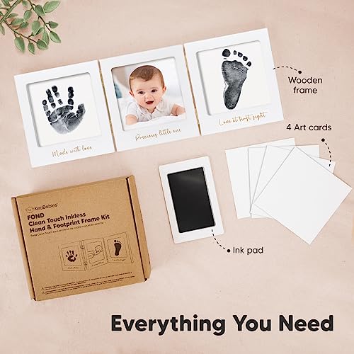 KeaBabies 4-Pack Inkless Hand Footprint Kit for Newborn