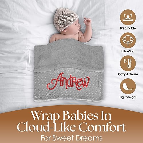 Personalized Newborn Swaddle Blanket with Name Date