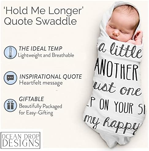 Ocean Drop Designs Muslin Swaddle Blanket - Gender Neutral Baby Gift 1