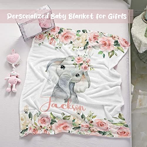Custom Baby Blanket with Name Soft Personalized Gift for Kids