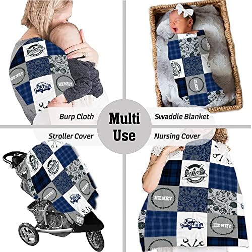 VibeCustom Personalized Mechanic Baby Blanket