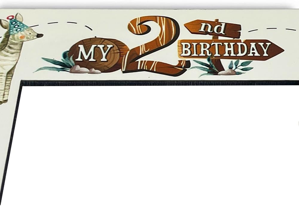 BELLA BUSTA 2nd Birthday Safari Frame - Custom Animal Design