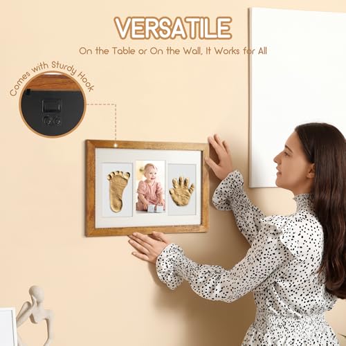 Cadolen Baby Footprint Kit with Wooden Frame