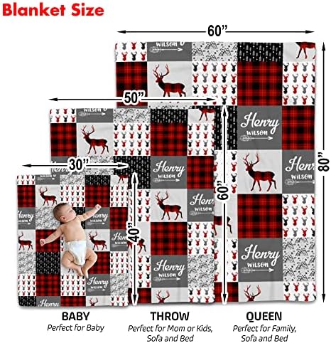 Personalized Reindeer Baby Blanket with Custom Name 1